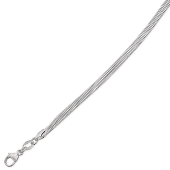 Sølv-rhodineret halskæde 3 slangekæder vælge str (42,45,50,60) R15645