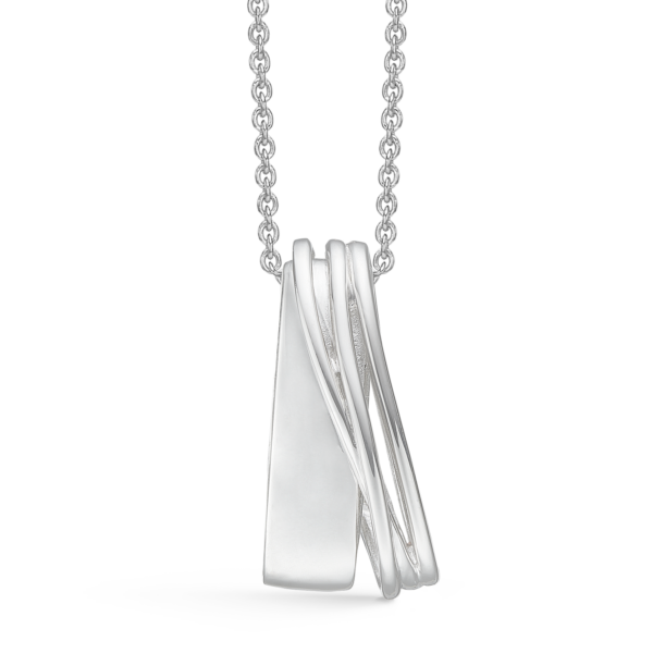 Sølv halskæde rhodineret bred og flettet er rhodineret sølv i længde 42-45 cm. - Copenhagen smykker