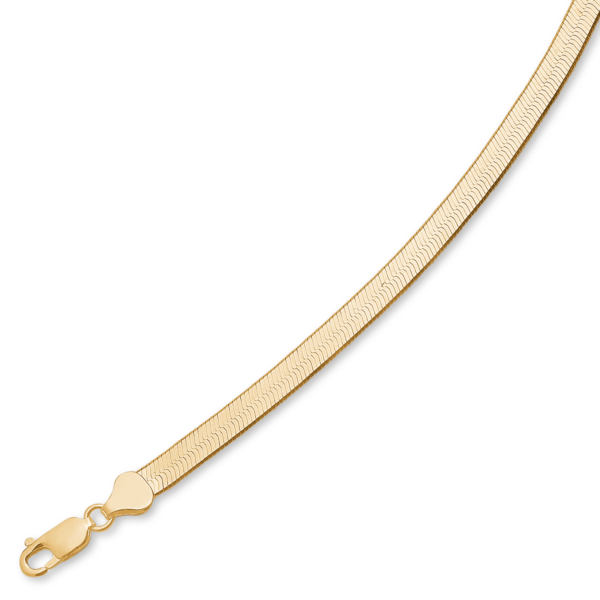 Sølvforgyldt Sildebensarmbånd blank 925s. 5,4mm. 18cm. Længde 18 cm.