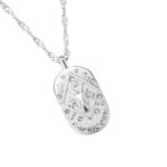 Stjernetegn halskæde stenbukken sølv belagt med zirkonia sten 40+7 cm 110941-15