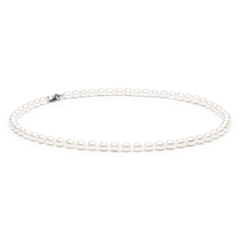 Perlehalskæde i hvid 45 cm