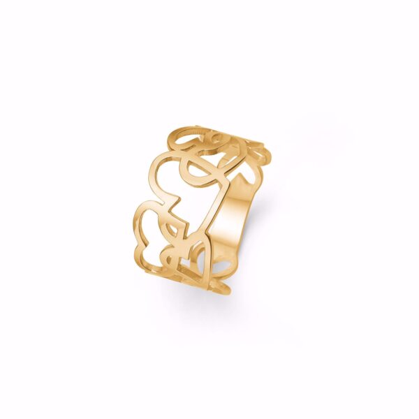 Guld ring 14kt. med hjerter 6379/14