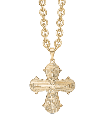 Dagmark kors halskæde med fadervor forgyldt sølv